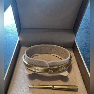 Cartier inspired love bracelet 18k real yellow gold